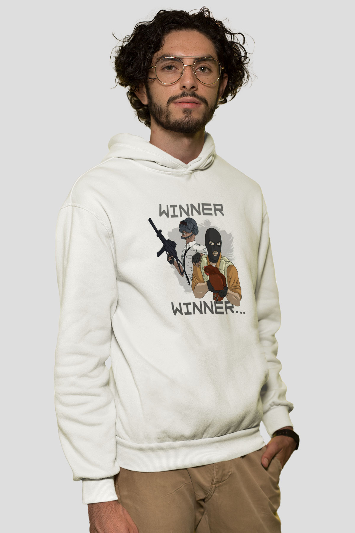 PUBG Beyaz Unisex Hoodie
