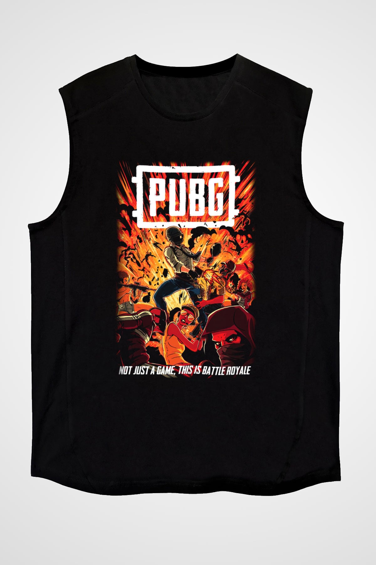 PUBG Siyah Unisex Kolsuz Tişört