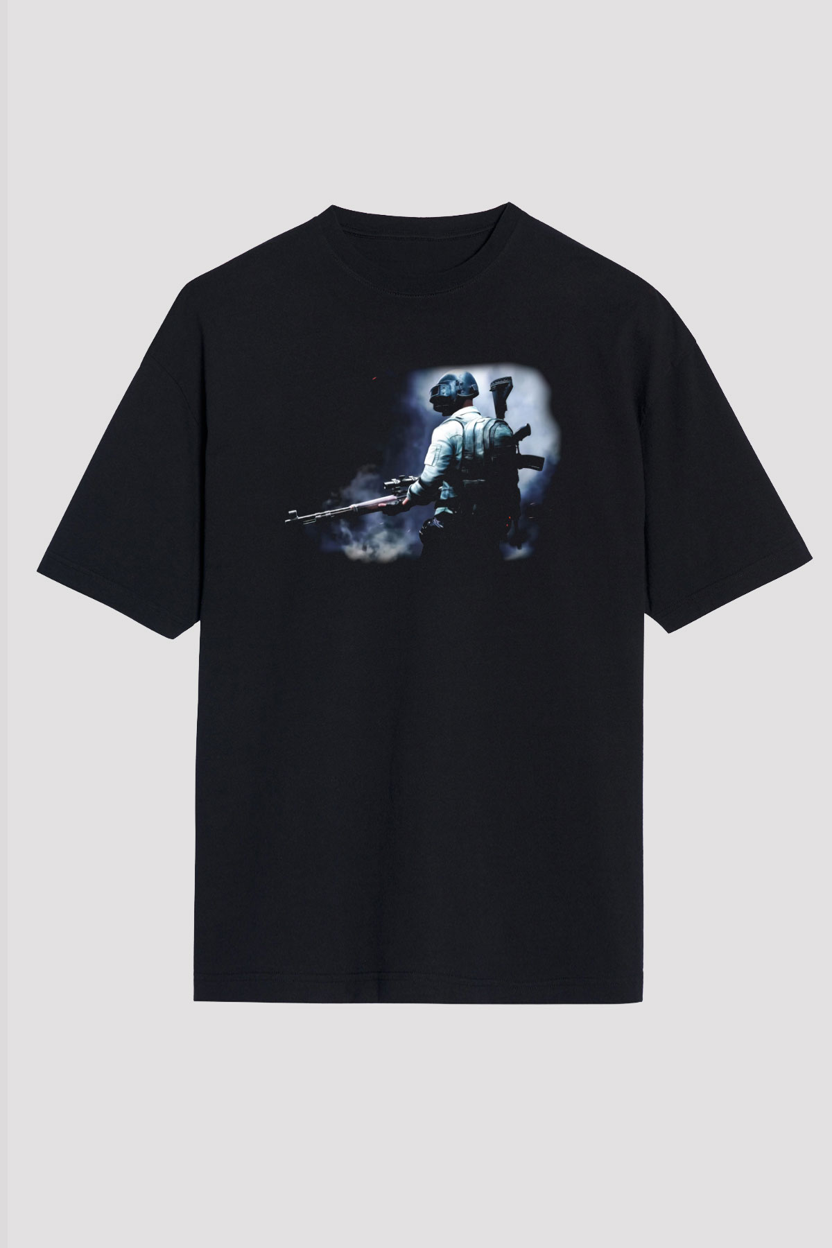 PUBG Siyah Unisex Oversize Tişört T-Shirt