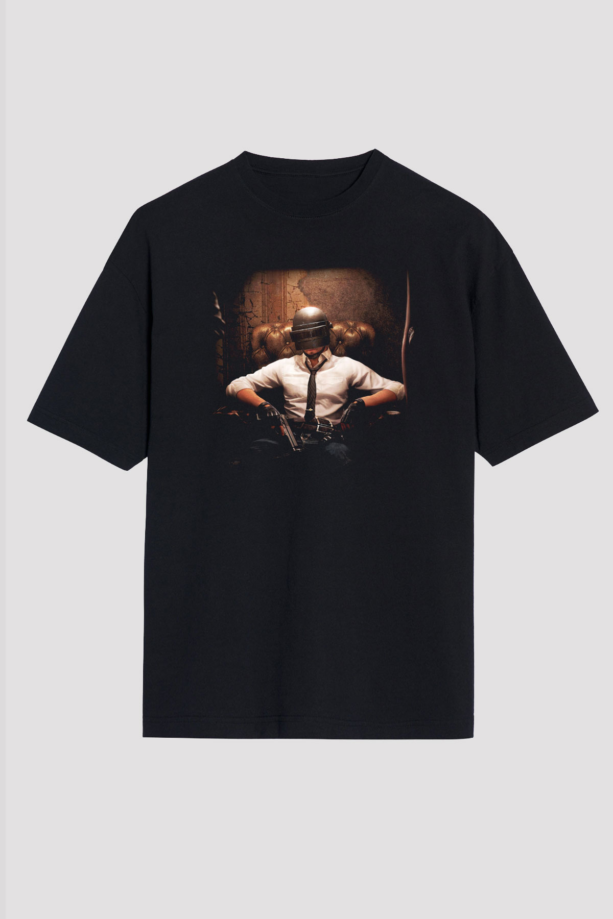 PUBG Siyah Unisex Oversize Tişört T-Shirt