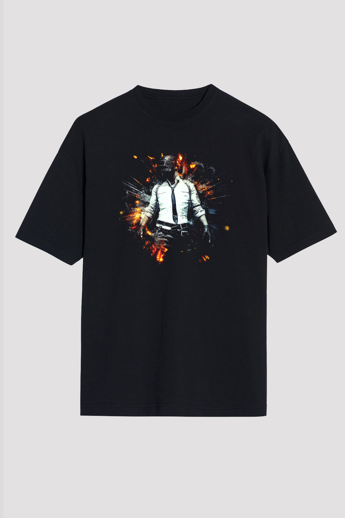 PUBG Siyah Unisex Oversize Tişört T-Shirt