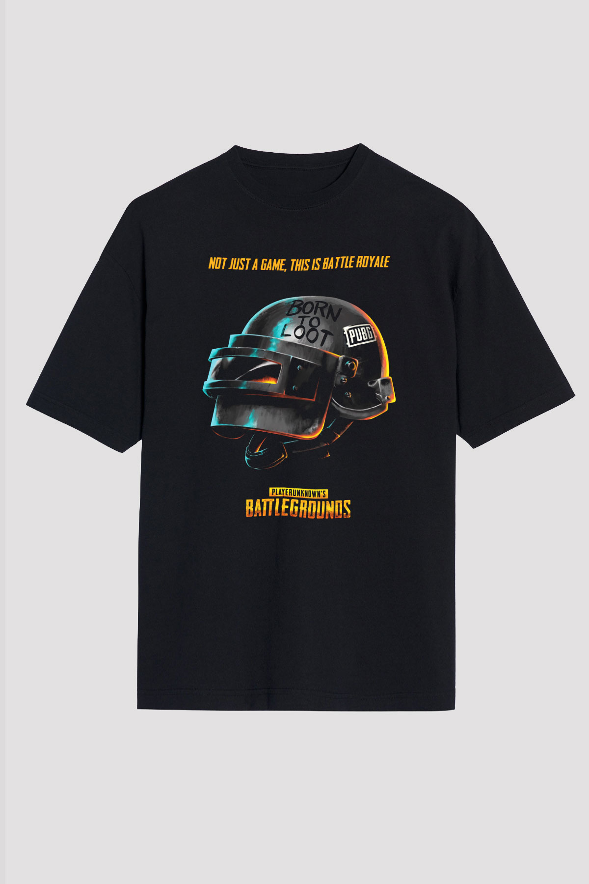 PUBG Siyah Unisex Oversize Tişört T-Shirt