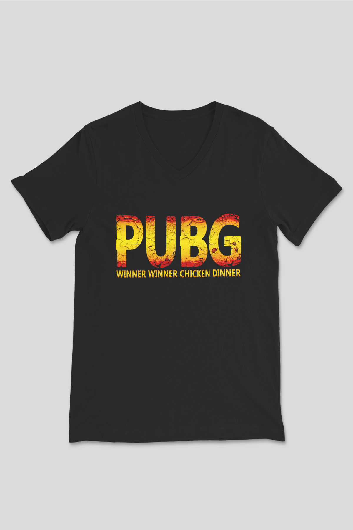 PUBG Siyah Unisex V Yaka Tişört