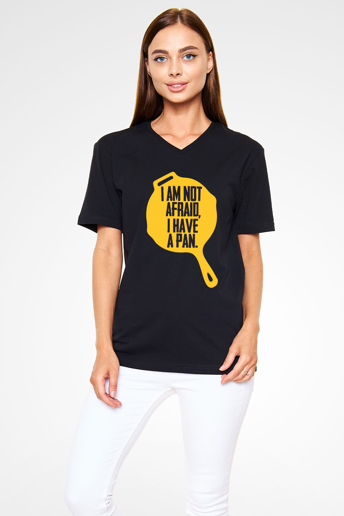 PUBG Siyah Unisex V Yaka Tişört T-Shirt