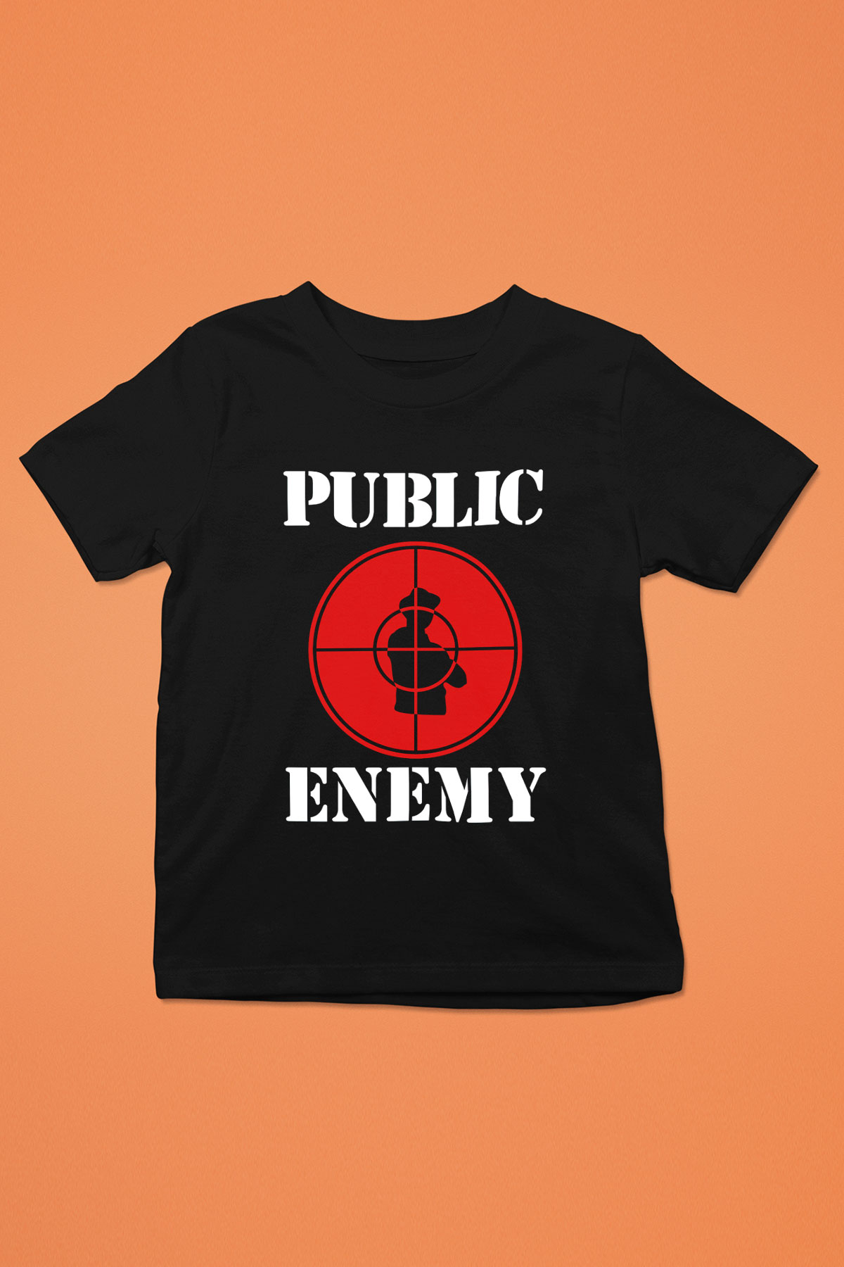 Public Enemy Baskılı Siyah Unisex Çocuk Tişört