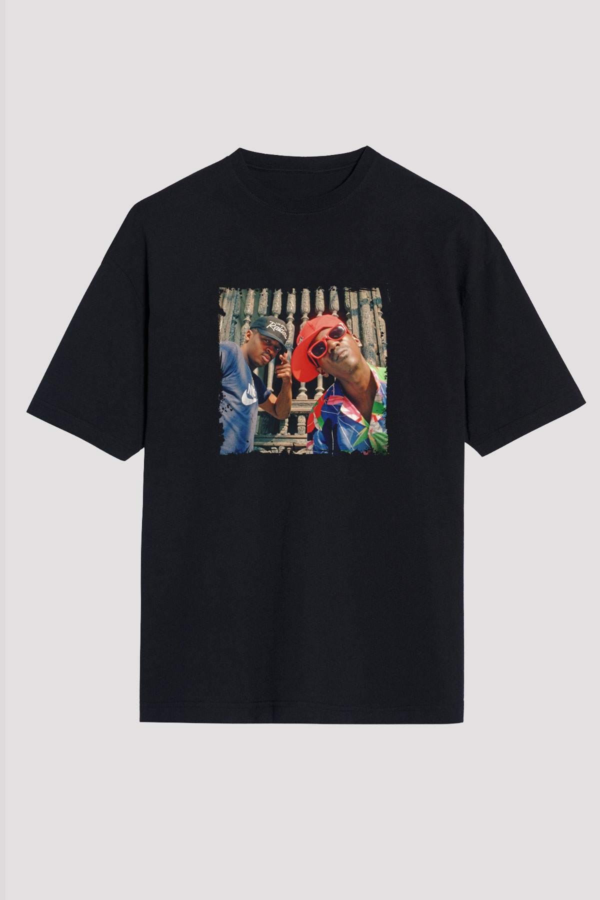 Public Enemy Baskılı Unisex Oversize Siyah Tişört