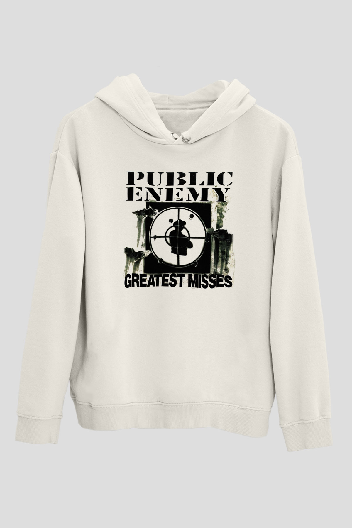 Public Enemy Beyaz Unisex Kapşonlu Sweatshirt