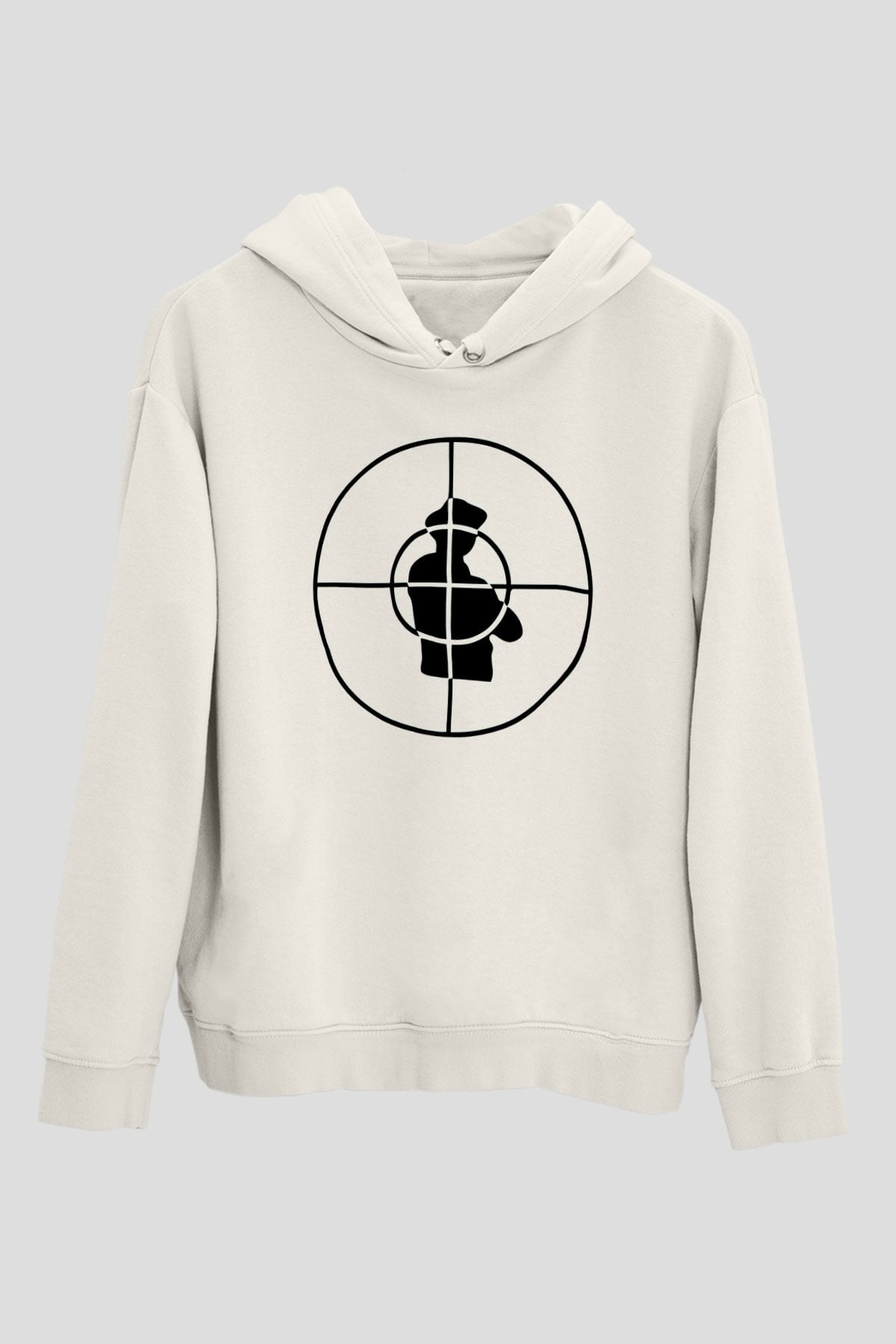 Public Enemy Beyaz Unisex Kapşonlu Sweatshirt