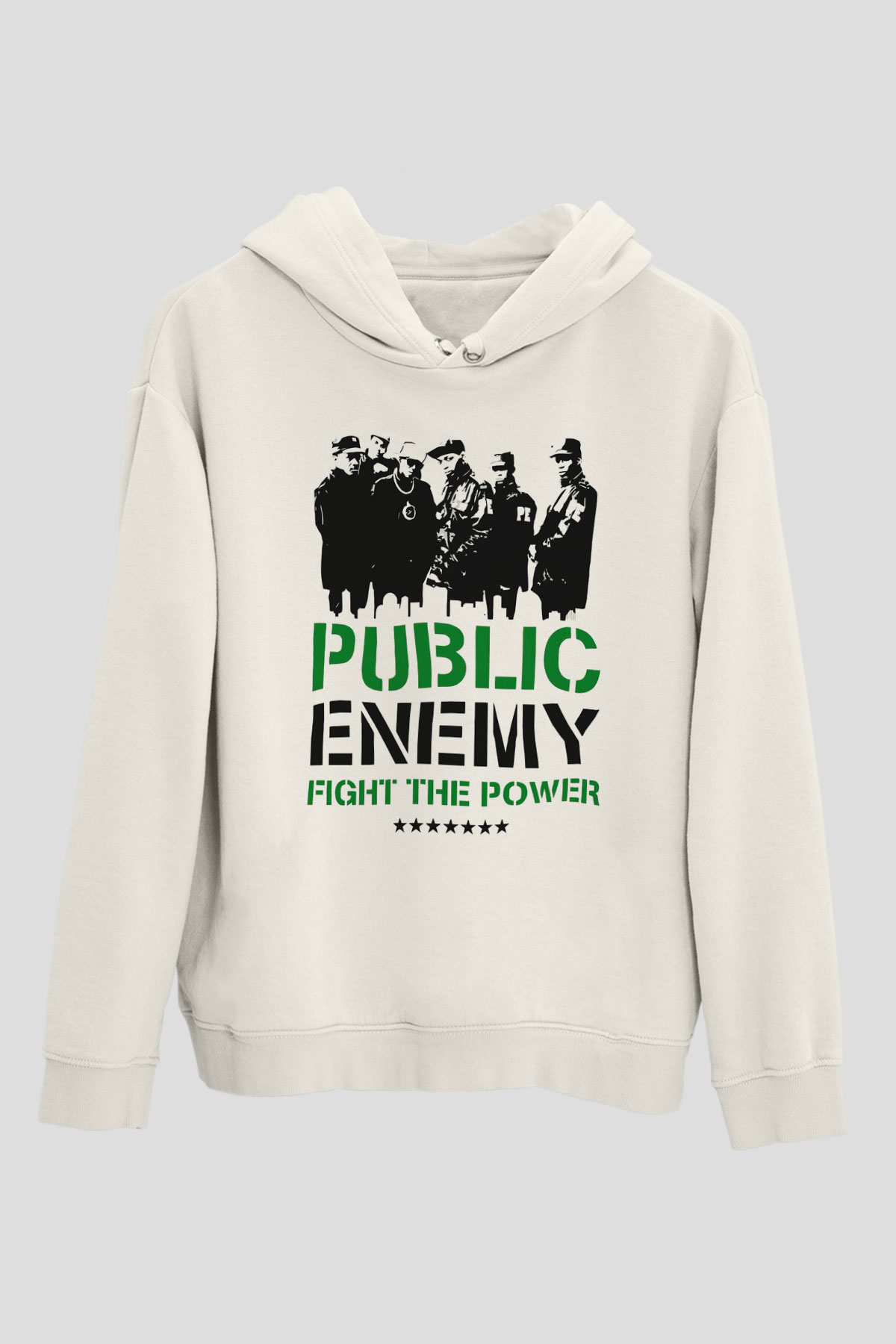 Public Enemy Beyaz Unisex Kapüşonlu Sweatshirt