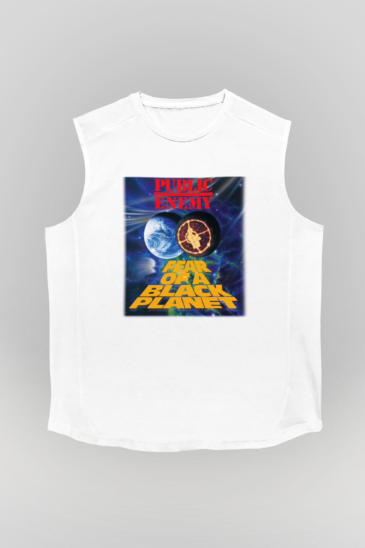 Public Enemy Beyaz Unisex Kolsuz Tişört
