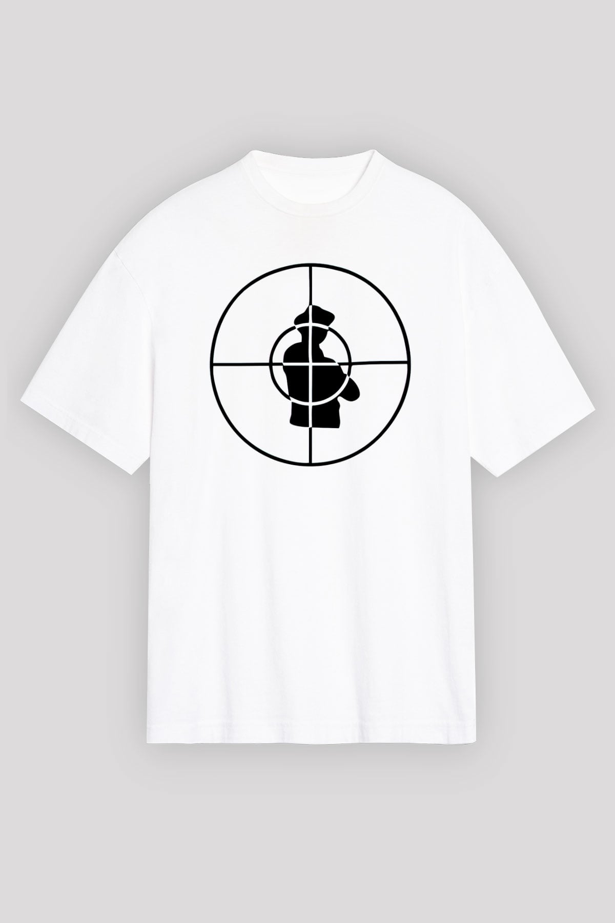Public Enemy Beyaz Unisex Oversize Tişört T-Shirt