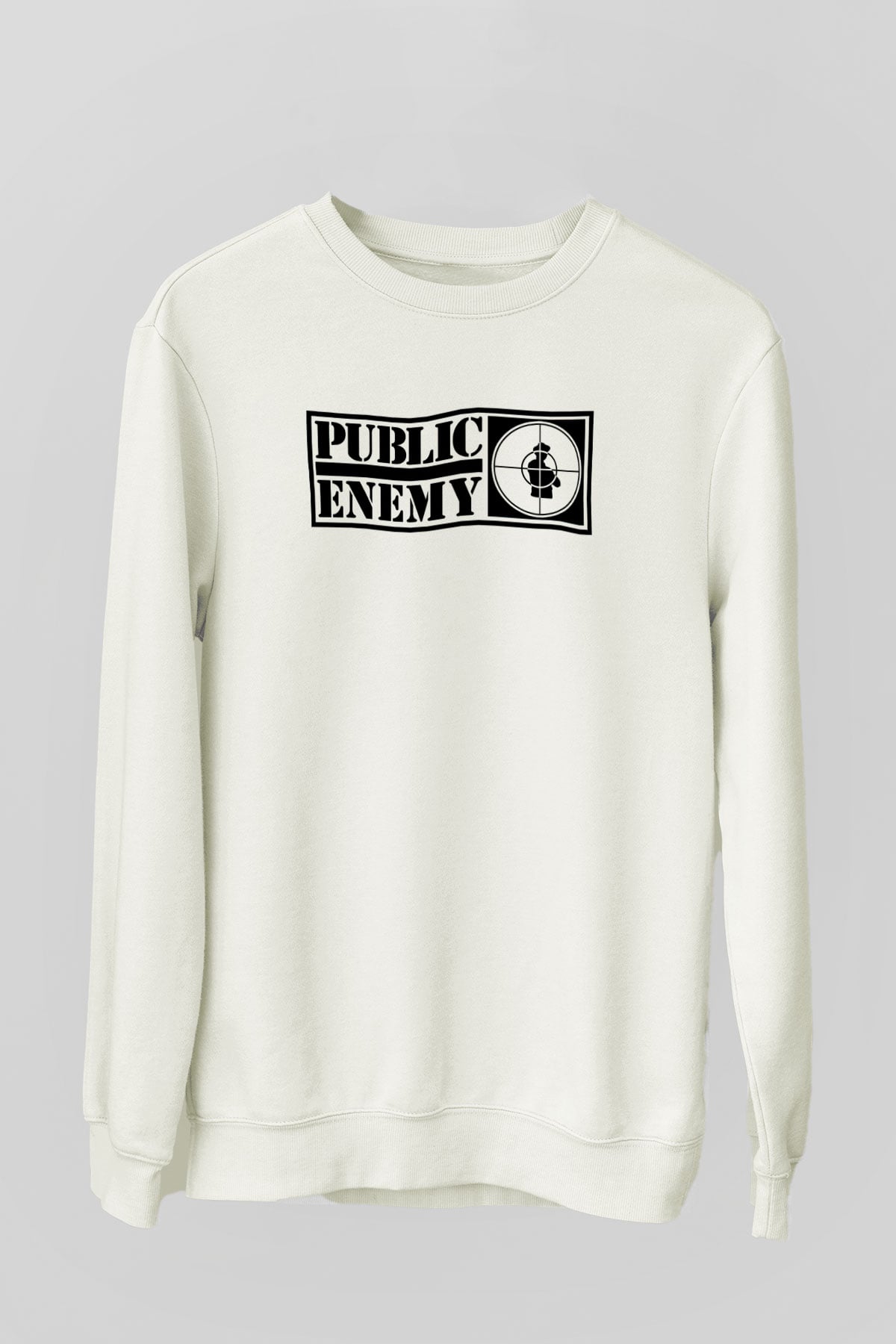 Public Enemy Beyaz Unisex Sweatshirt