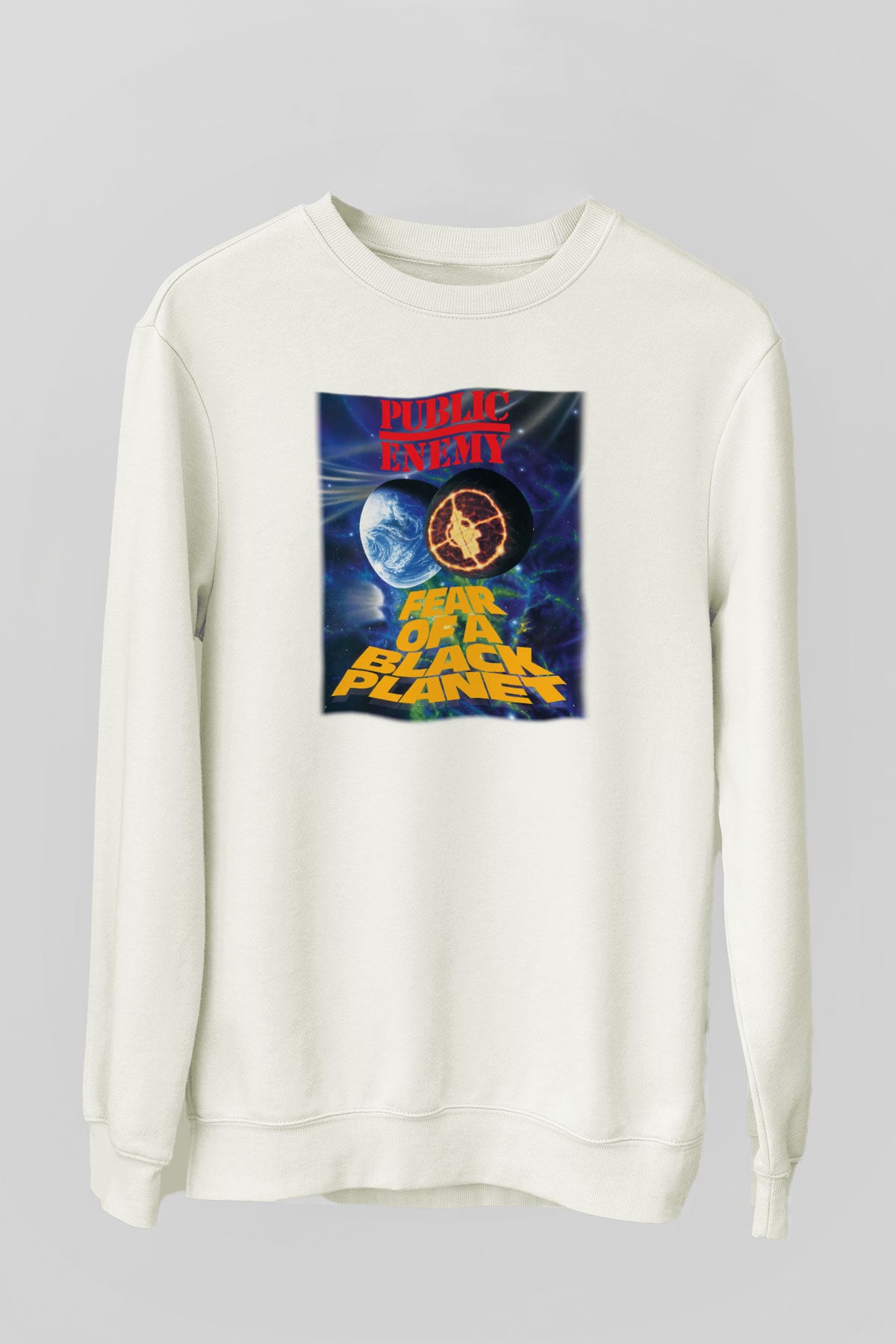 Public Enemy Beyaz Unisex Sweatshirt