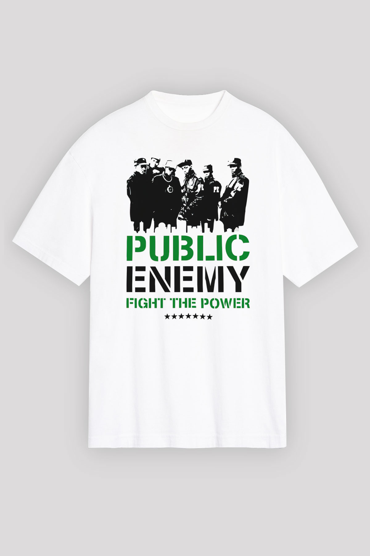 Public Enemy Beyaz Oversize Tişört Oversize T-shirt - TişörtFabrikası