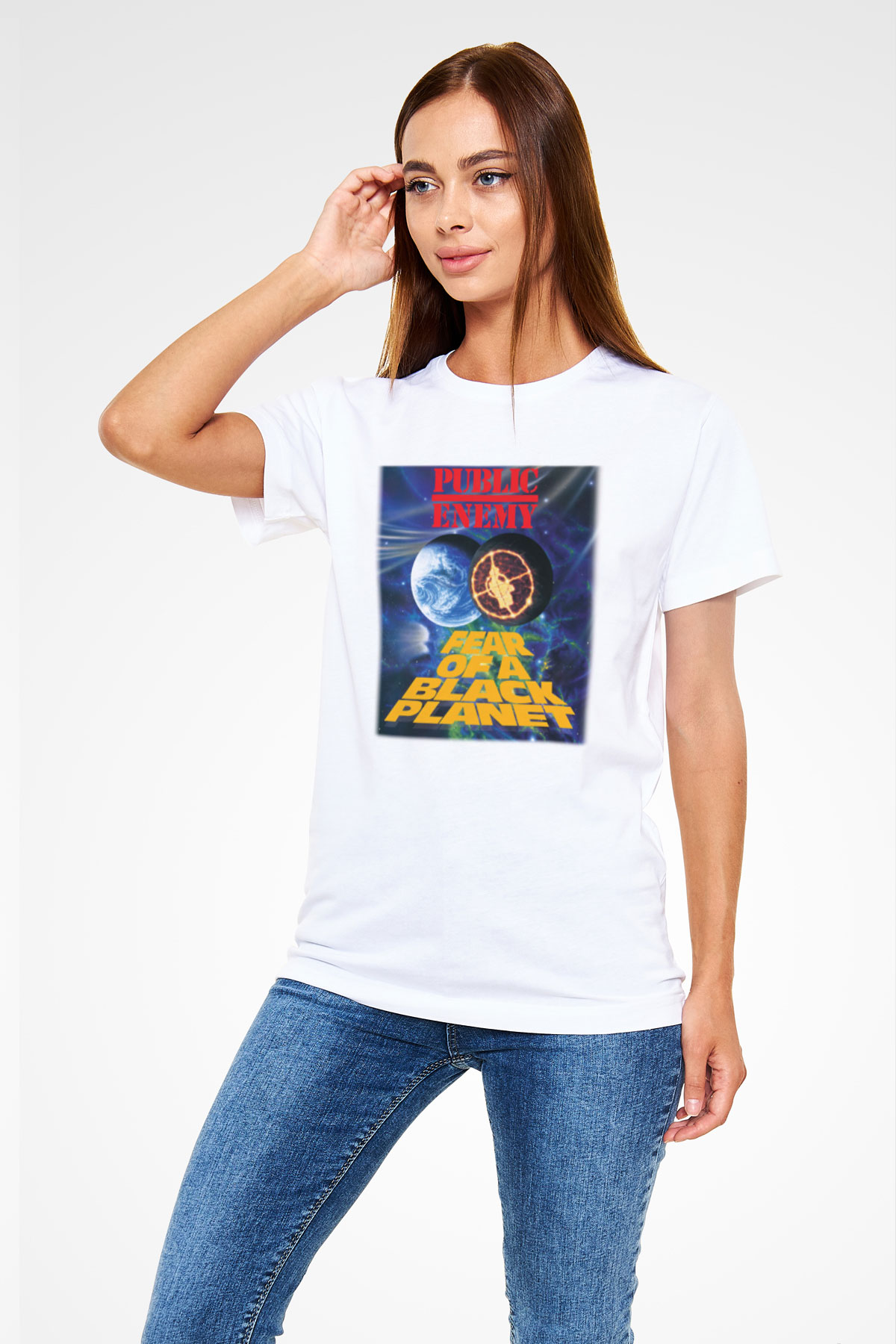 Public Enemy Beyaz Unisex Tişört T-Shirt - TişörtFabrikası