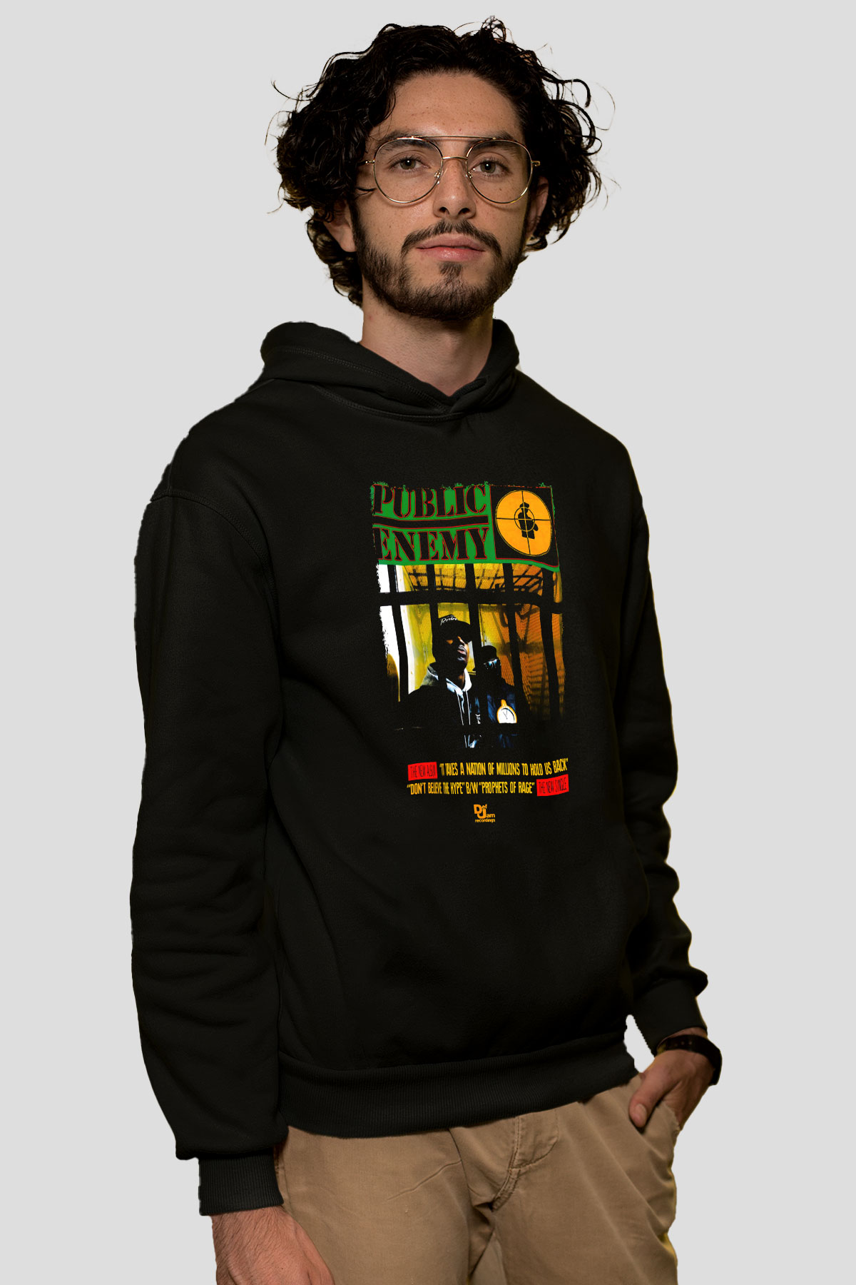 Public Enemy Siyah Unisex Kapüşonlu Sweatshirt