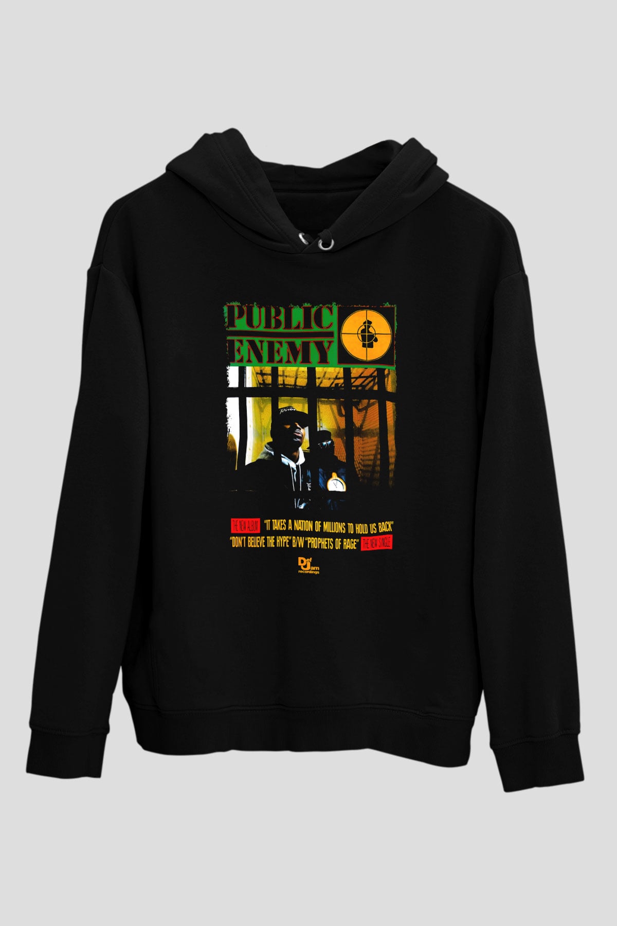 Public Enemy Siyah Unisex Kapüşonlu Sweatshirt