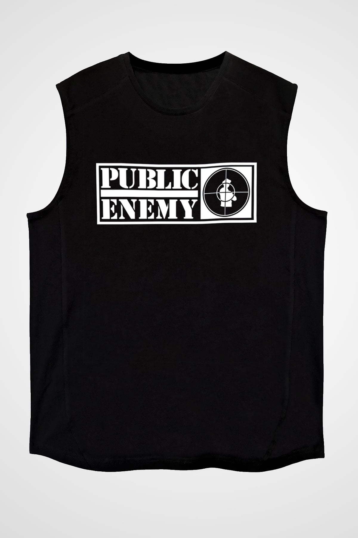 Public Enemy Siyah Unisex Kolsuz Tişört