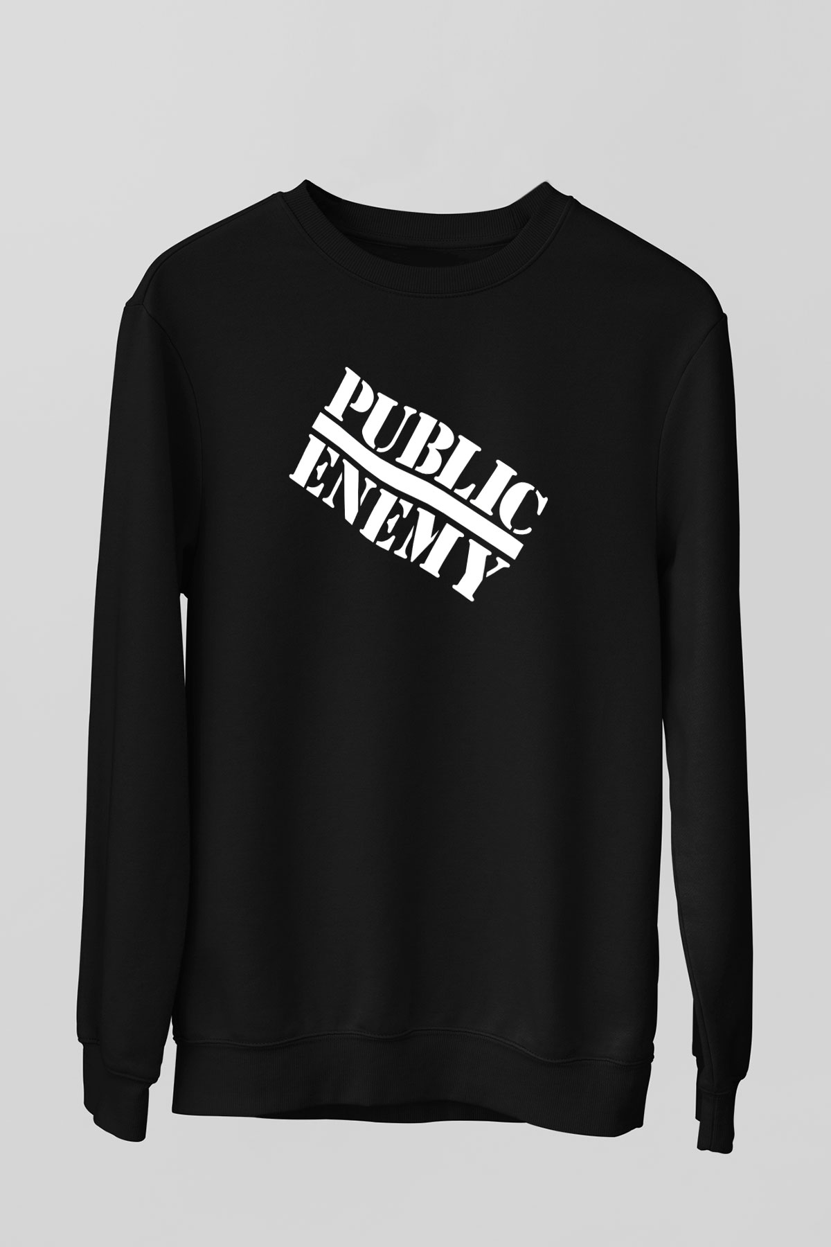 Public Enemy Siyah Unisex Sweatshirt