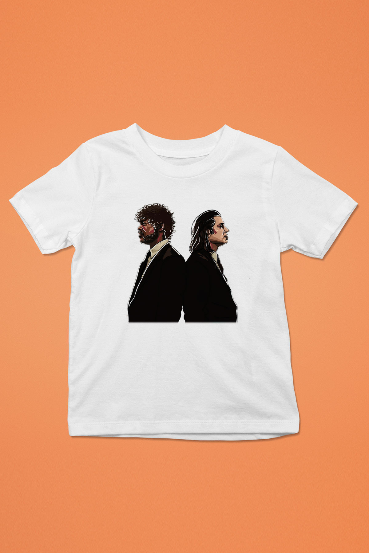Pulp Fiction Baskılı Beyaz Unisex Çocuk Tişört