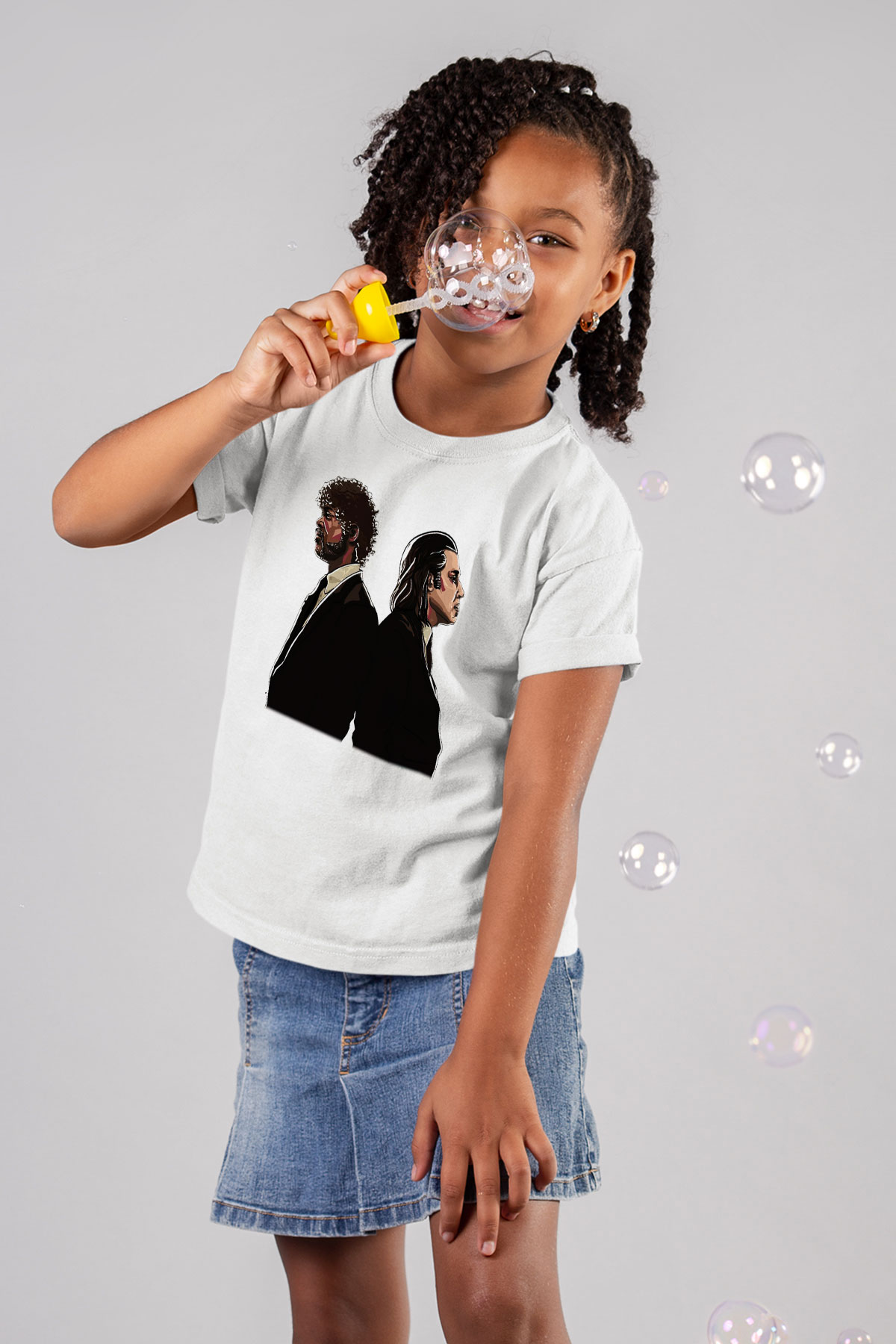 Pulp Fiction Baskılı Beyaz Unisex Çocuk Tişört