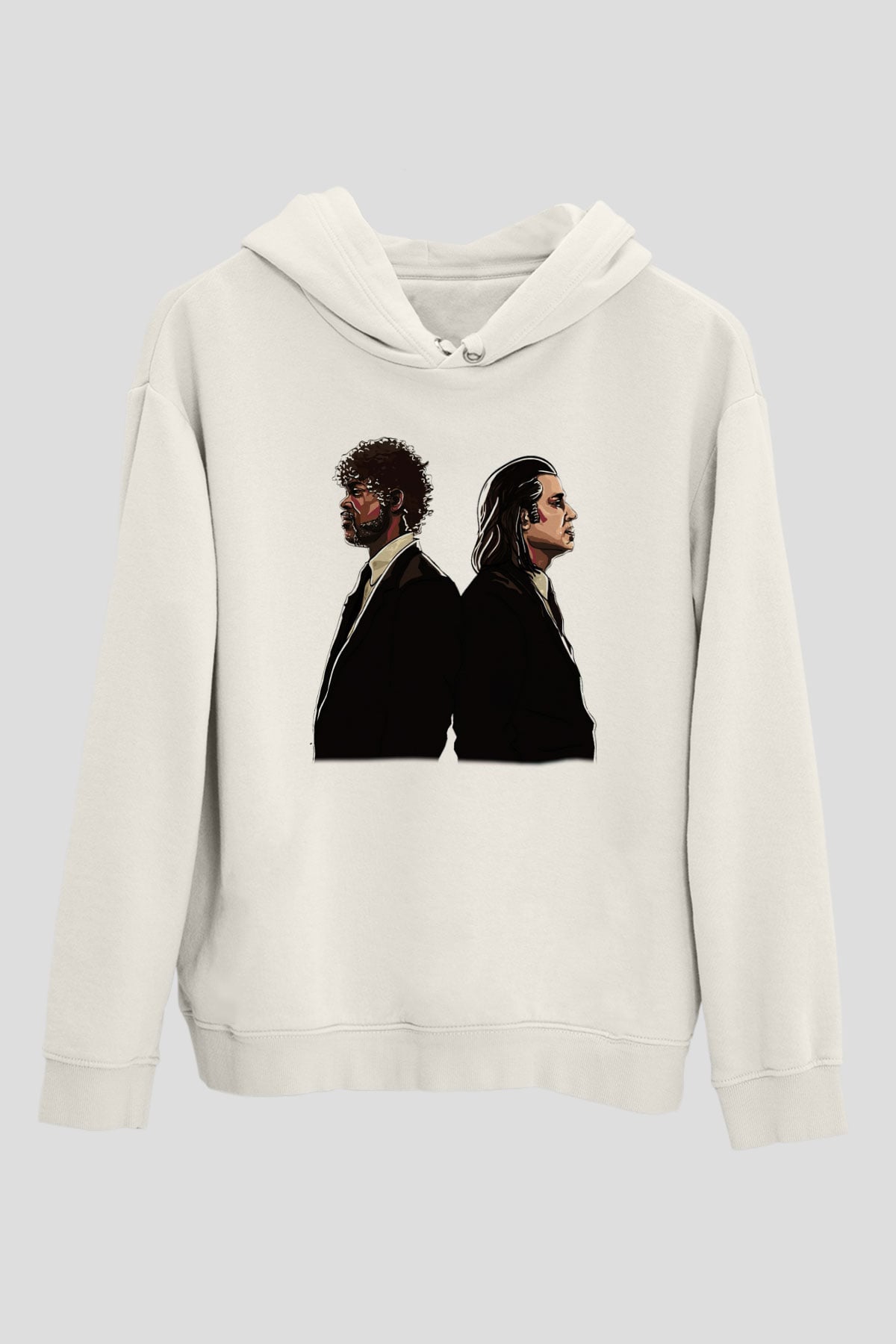 Pulp Fiction Beyaz Unisex Hoodie