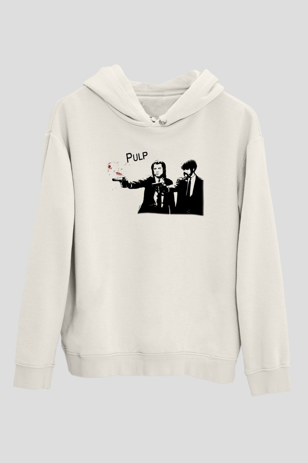 Pulp Fiction Beyaz Unisex Hoodie