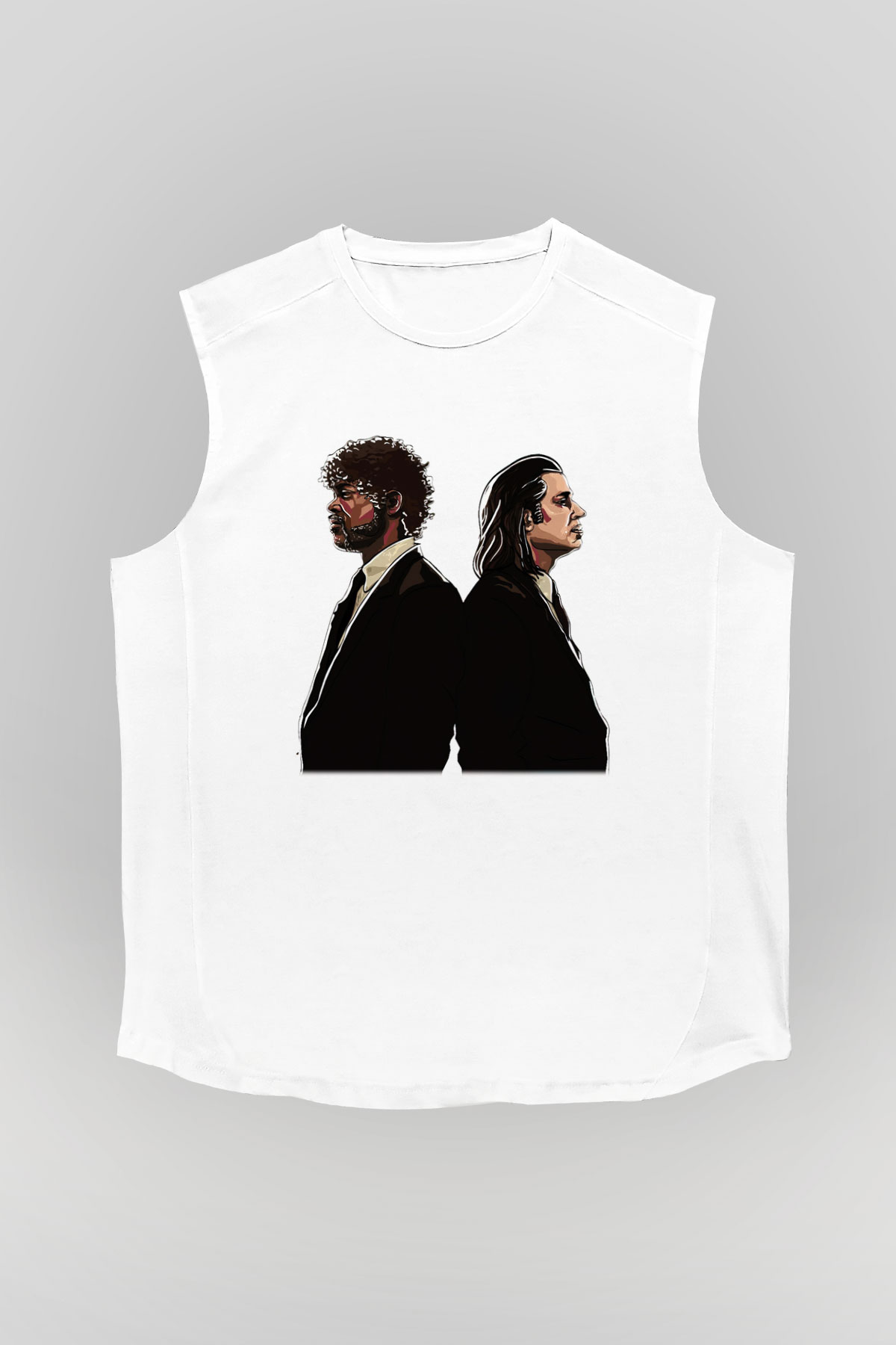 Pulp Fiction Beyaz Unisex Kolsuz Tişört