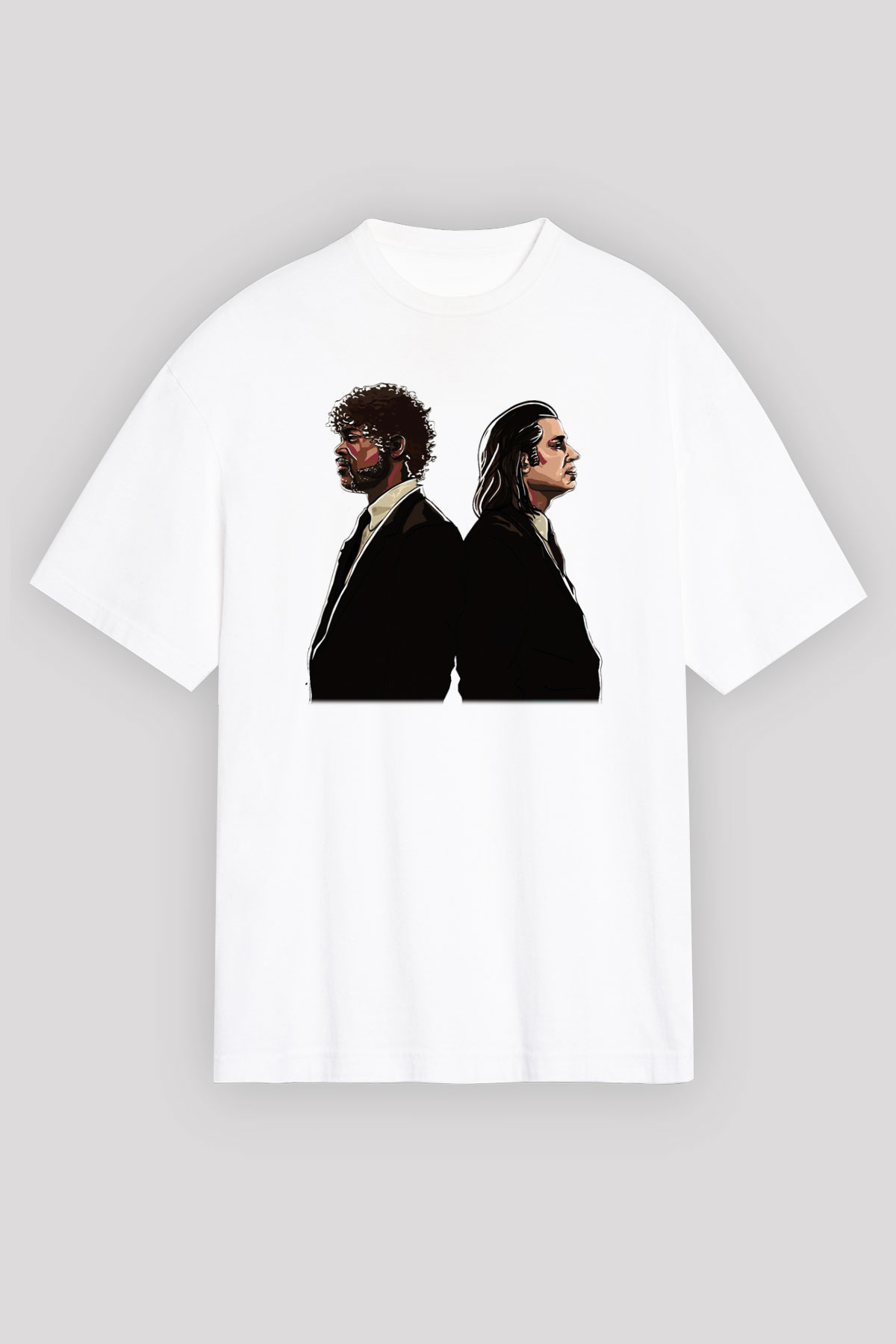 Pulp Fiction Beyaz Unisex Oversize Tişört T-Shirt