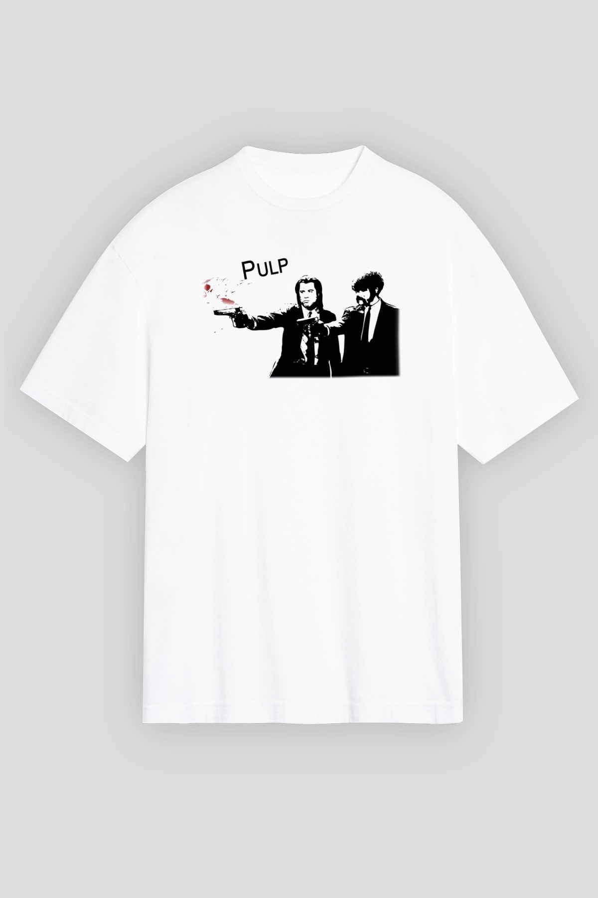 Pulp Fiction Beyaz Unisex Oversize Tişört T-Shirt