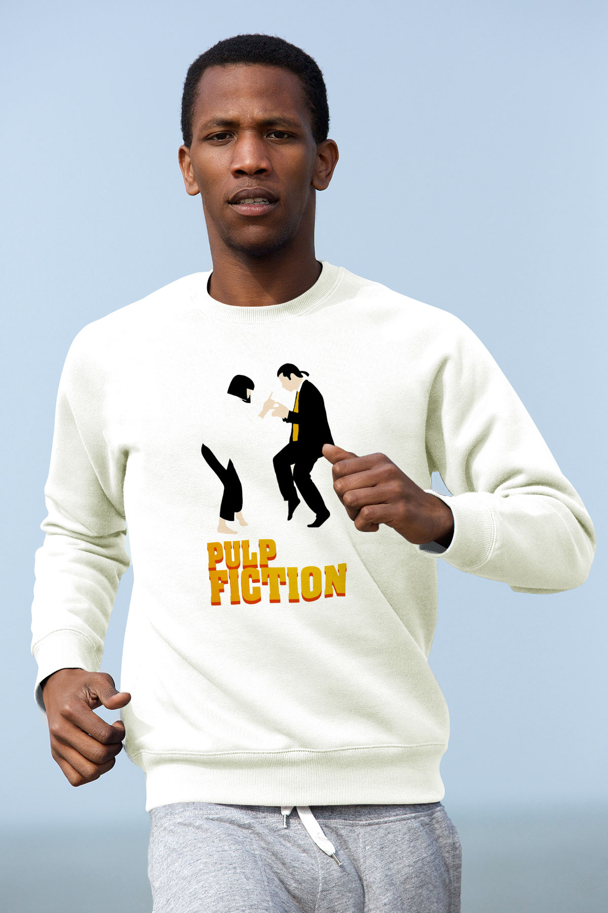 Pulp Fiction Beyaz Unisex Sweatshirt