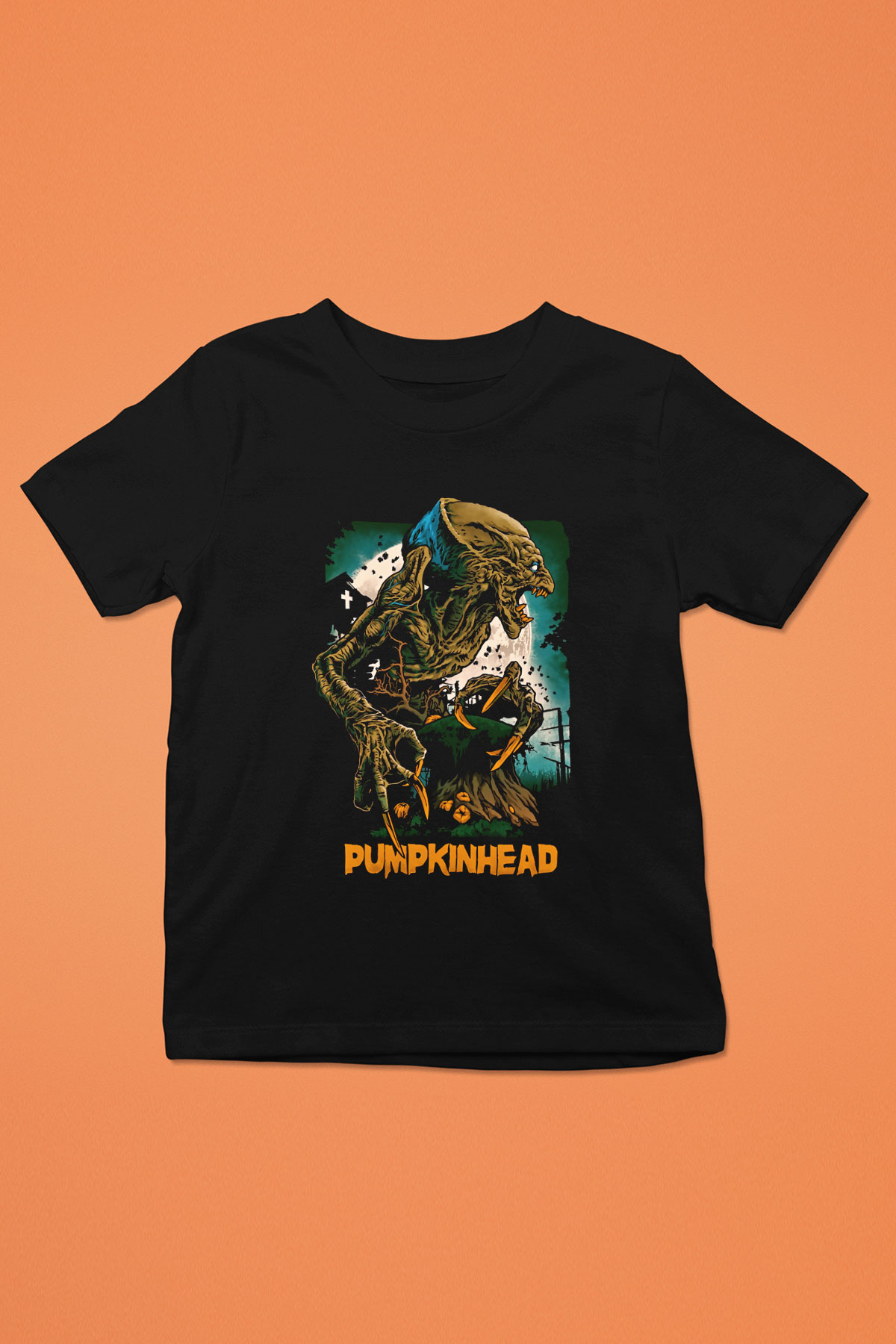 Pumpkinhead Baskılı Siyah Unisex Çocuk Tişört