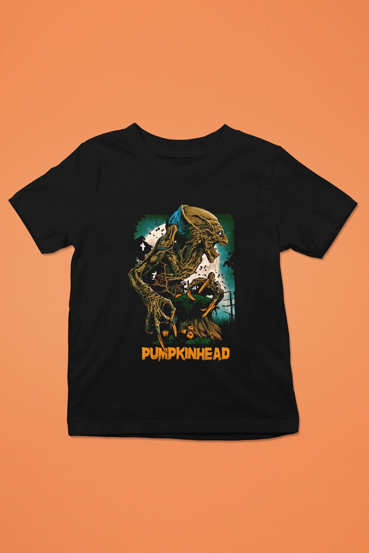 Pumpkinhead Baskılı Siyah Unisex Çocuk Tişört