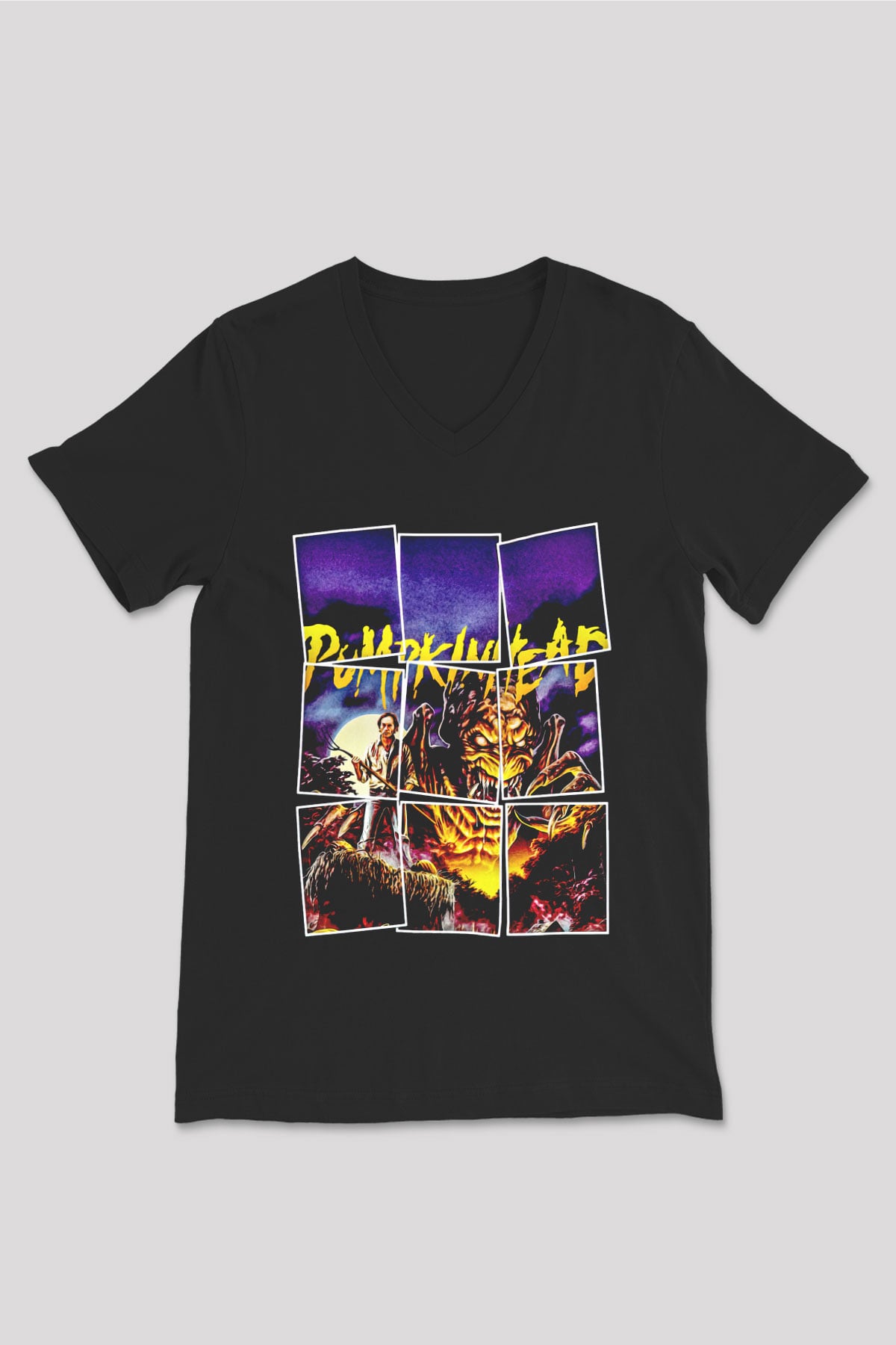 Pumpkinhead Siyah Unisex  V Yaka Tişört
