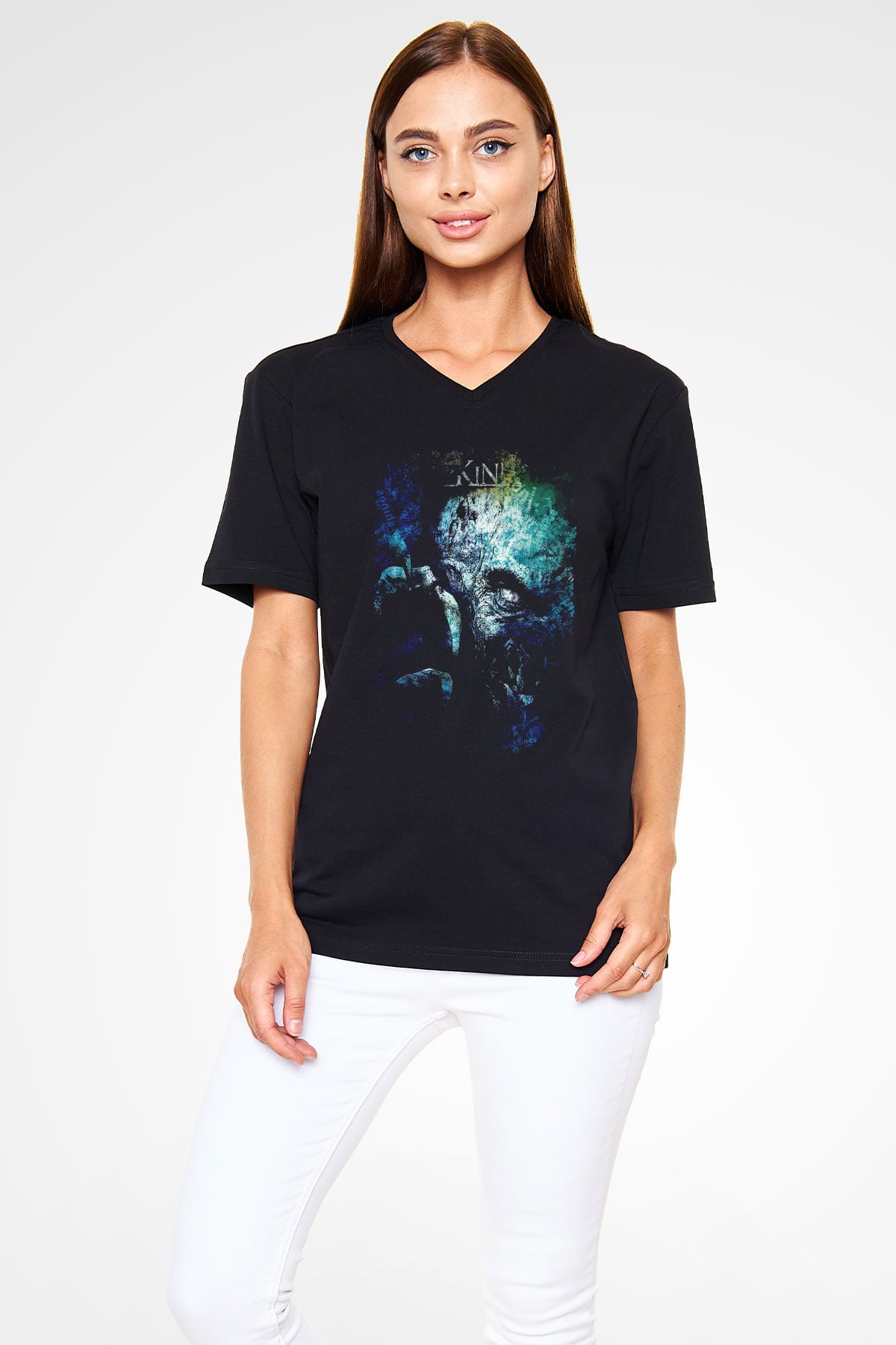 Pumpkinhead Siyah Unisex  V Yaka Tişört