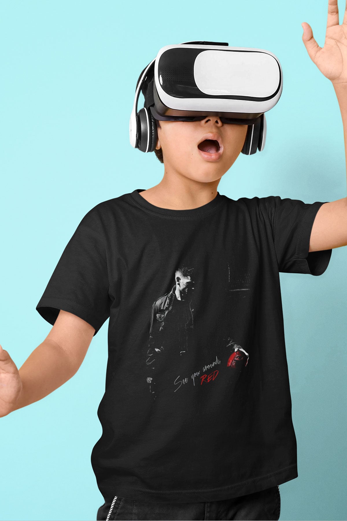 Punisher Baskılı Siyah Unisex Çocuk Tişört