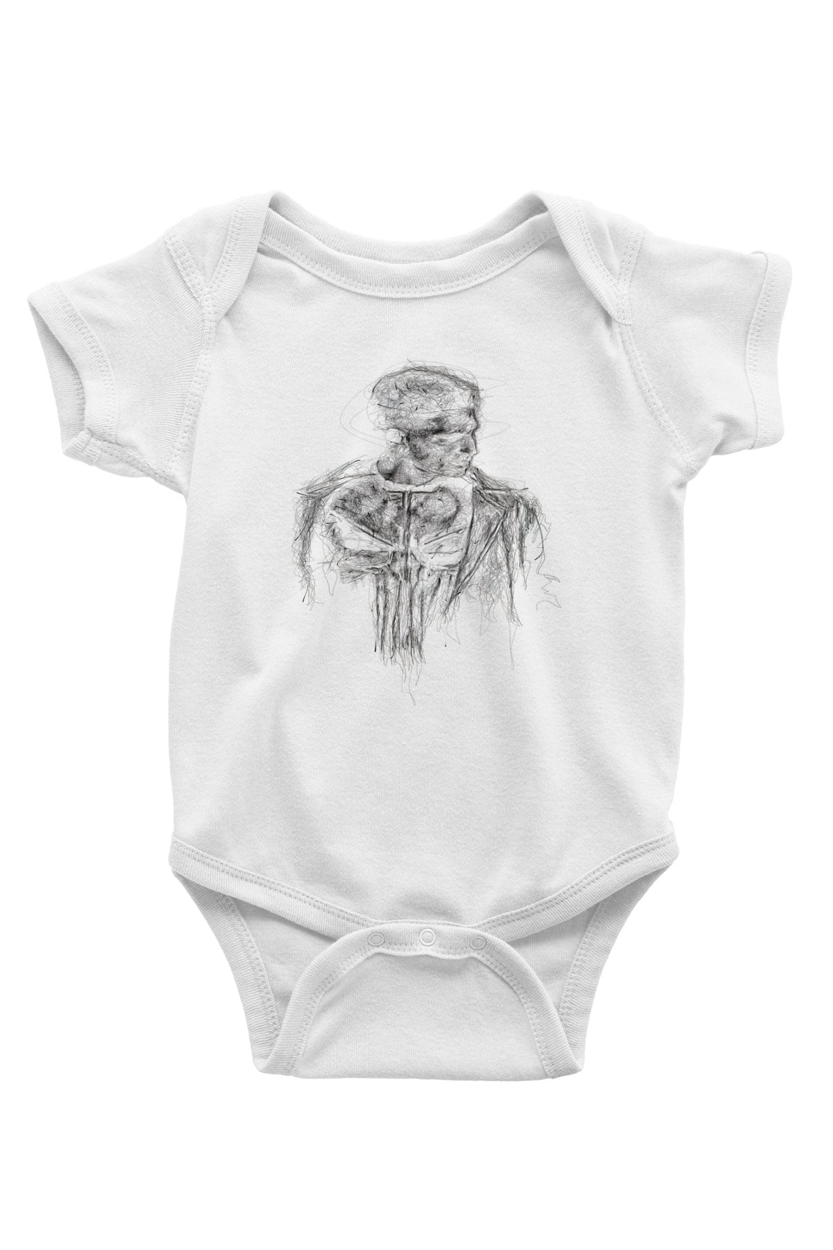 Punisher Beyaz Bebek Body - Zıbın
