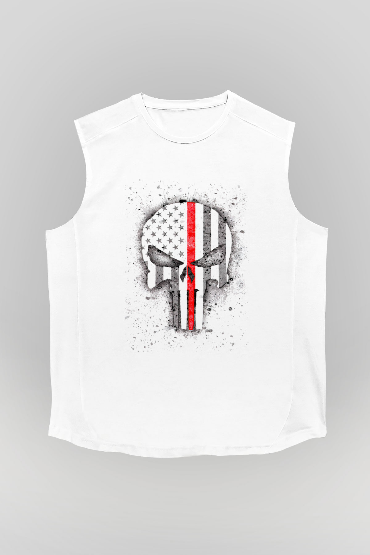 Punisher Beyaz Unisex Kolsuz Tişört