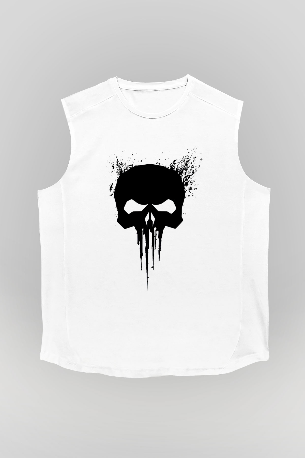 Punisher Beyaz Unisex Kolsuz Tişört