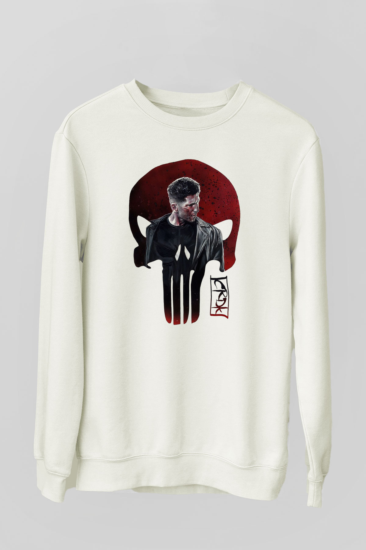 Punisher Beyaz Unisex Sweatshirt