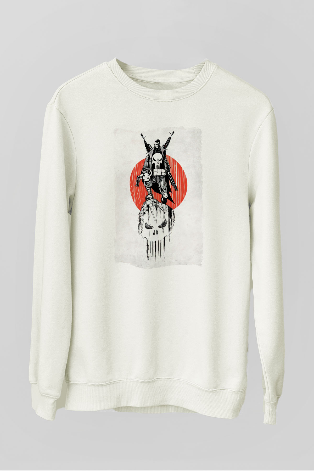 Punisher Beyaz Unisex Sweatshirt