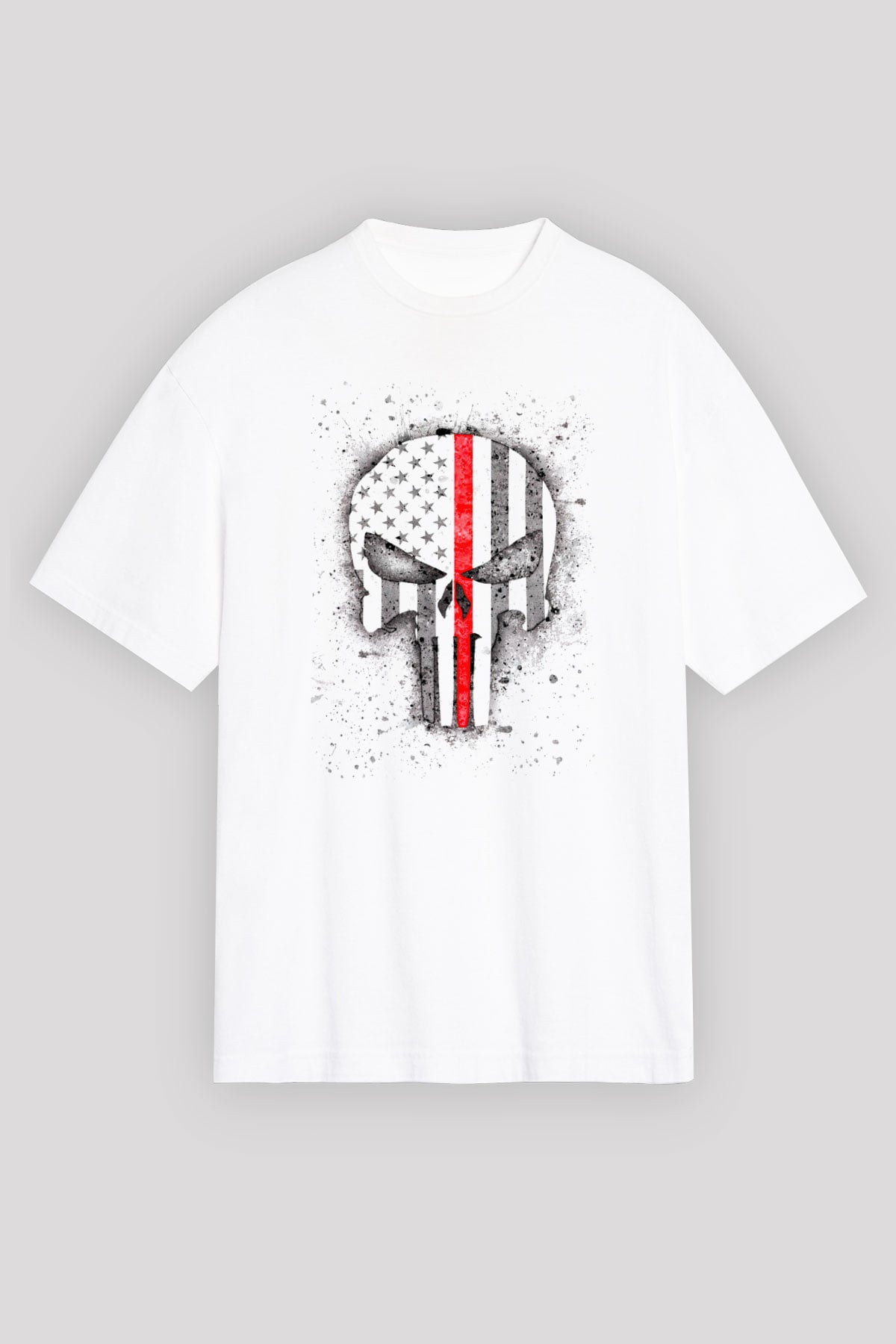 Punisher Beyaz Oversize Tişört Oversize T-shirt