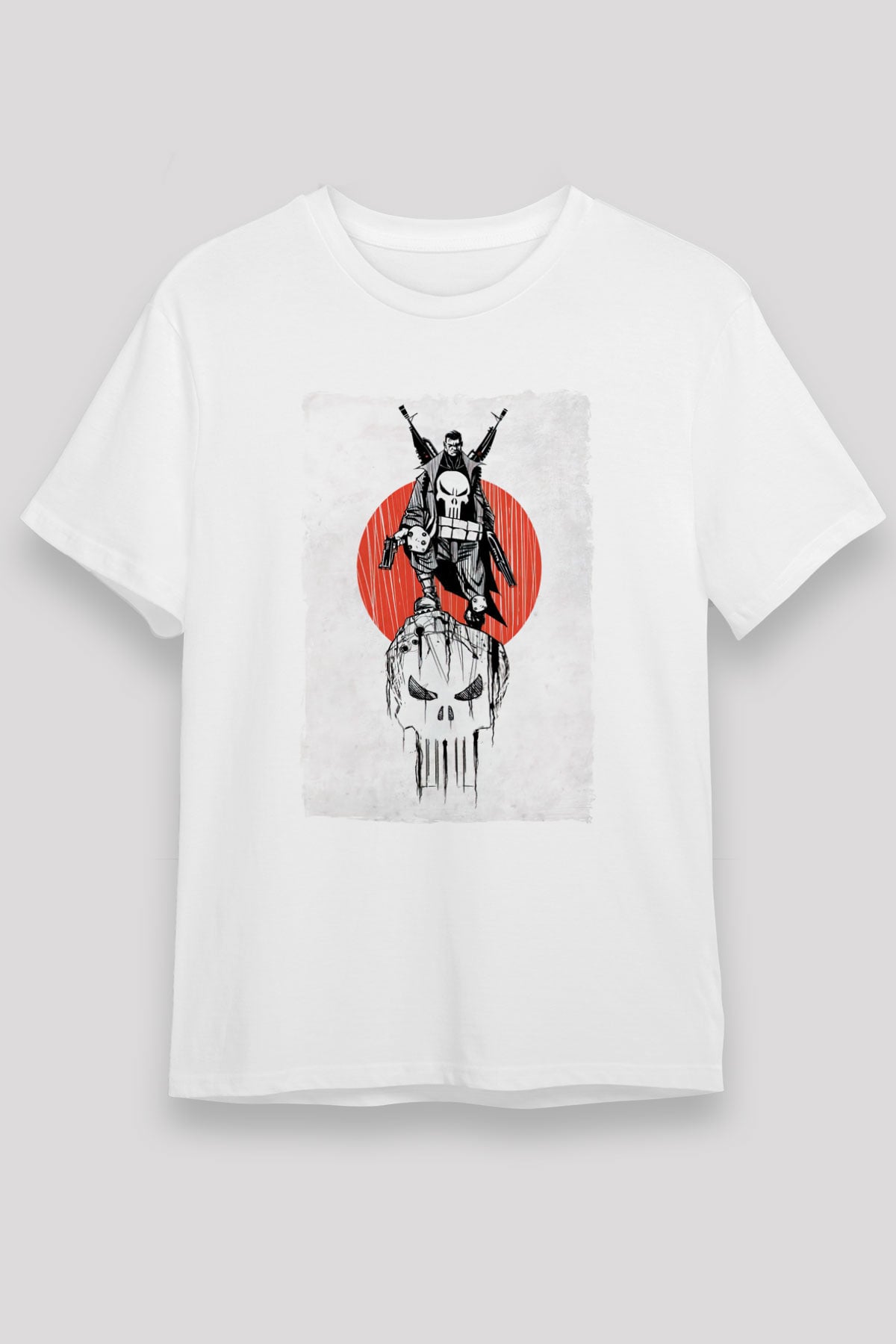 Punisher Beyaz Unisex Tişört T-Shirt
