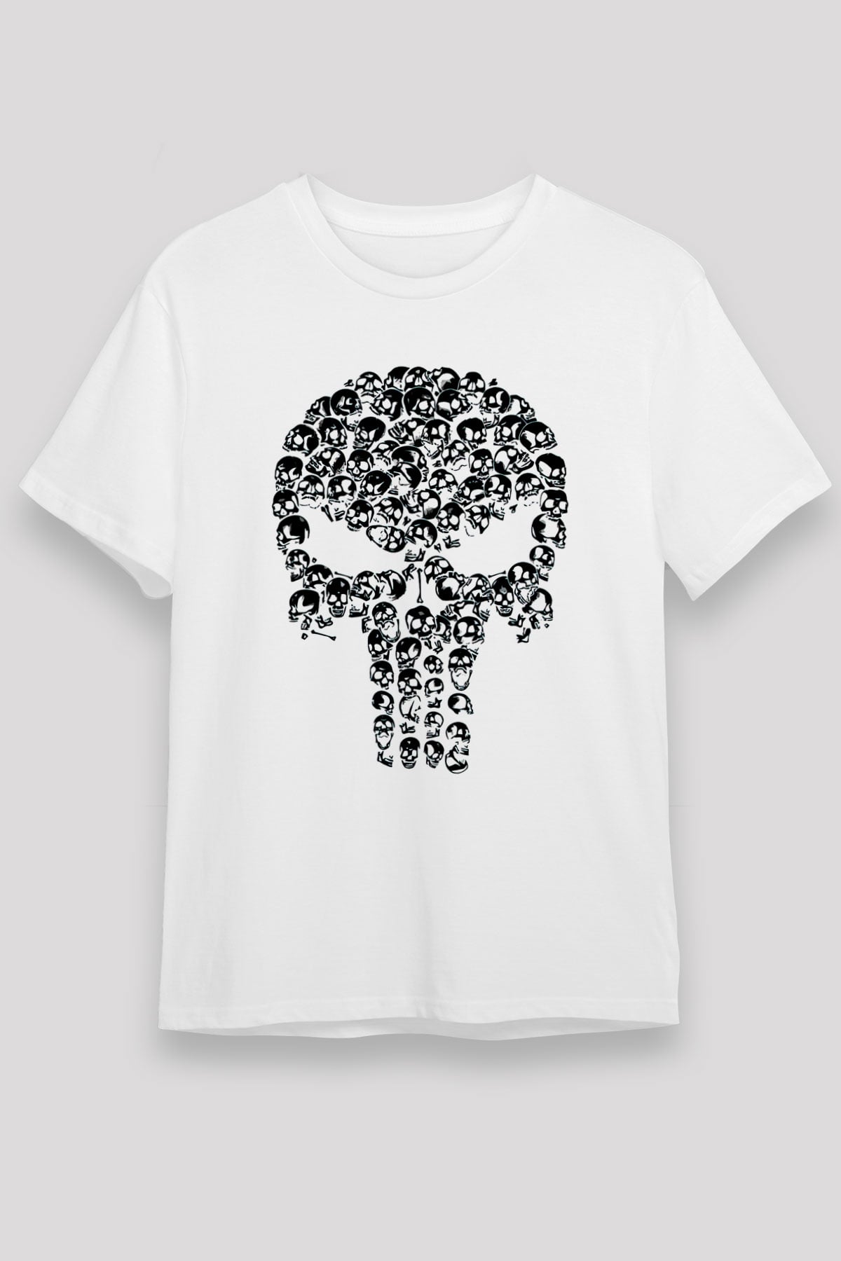 Punisher Beyaz Unisex Tişört T-Shirt