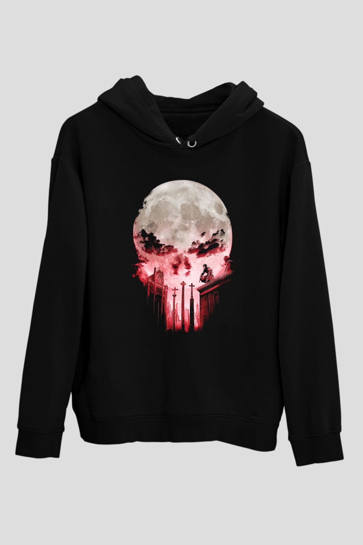 Punisher Siyah Unisex Hoodie