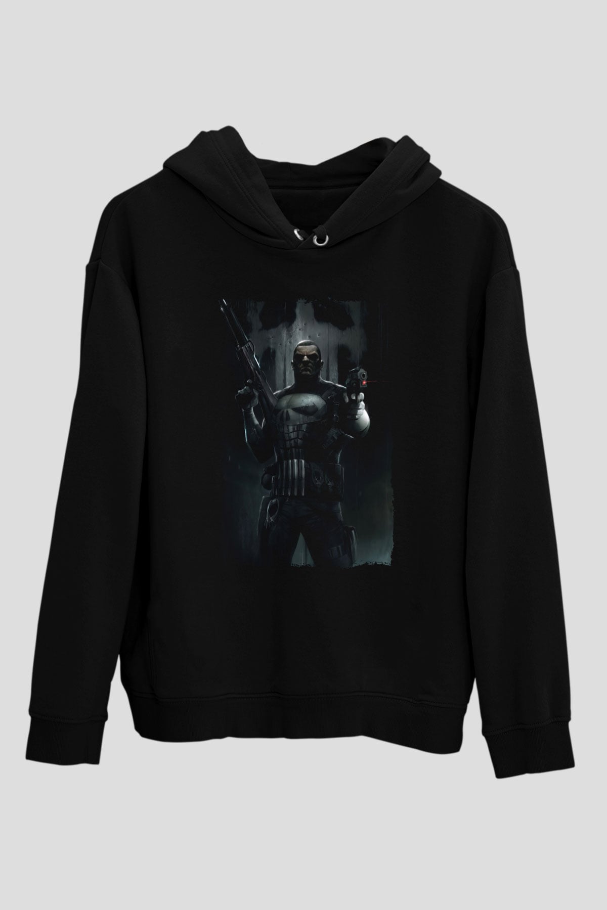 Punisher Siyah Unisex Hoodie