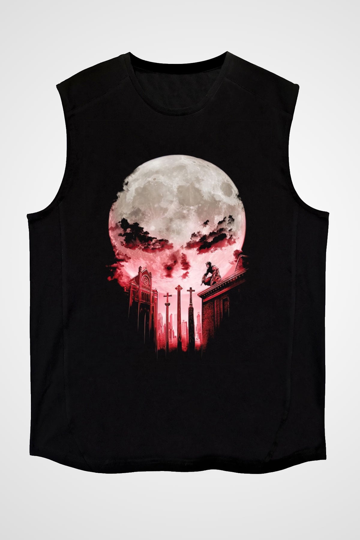 Punisher Siyah Unisex Kolsuz Tişört