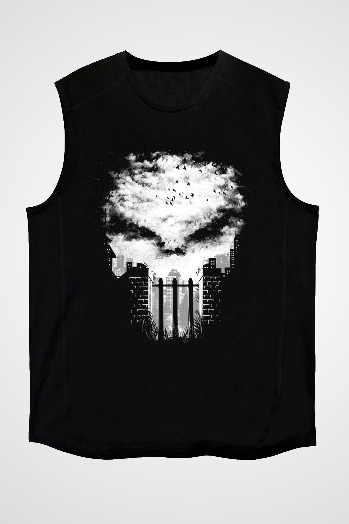 Punisher Siyah Unisex Kolsuz Tişört