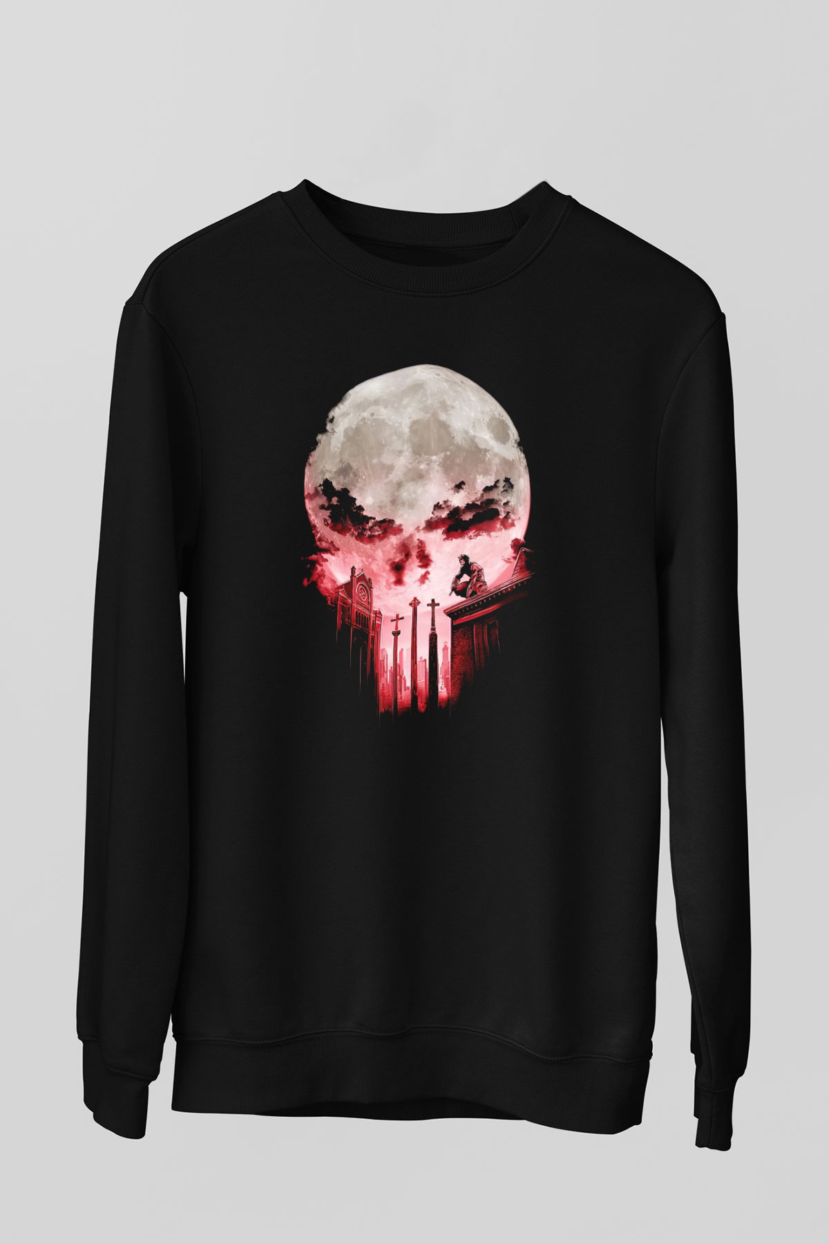 Punisher Siyah Unisex Sweatshirt
