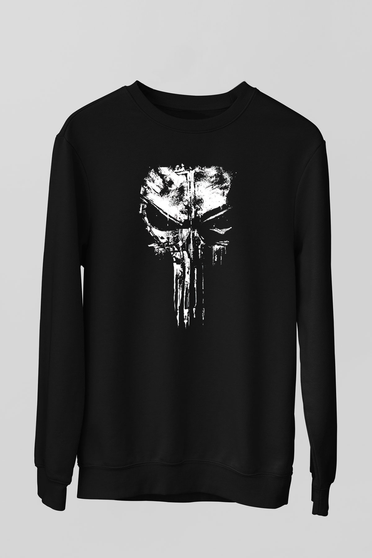 Punisher Siyah Unisex Sweatshirt